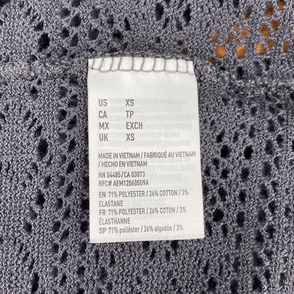 American Eagle Gray Open Back Lace Knit Sweater - Picture 10 of 11